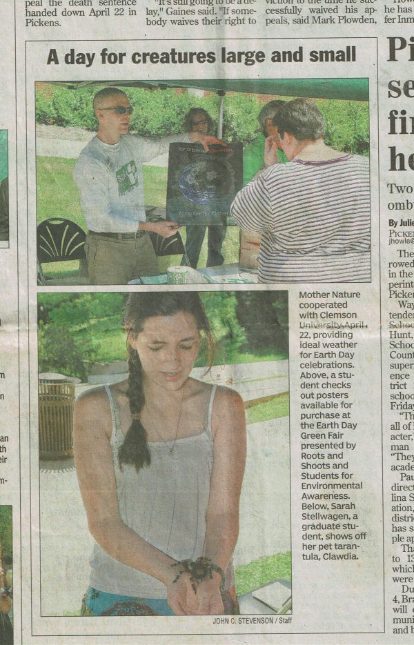 Photo 1- Sarah in Greenville paper with Clawdia CROPPED